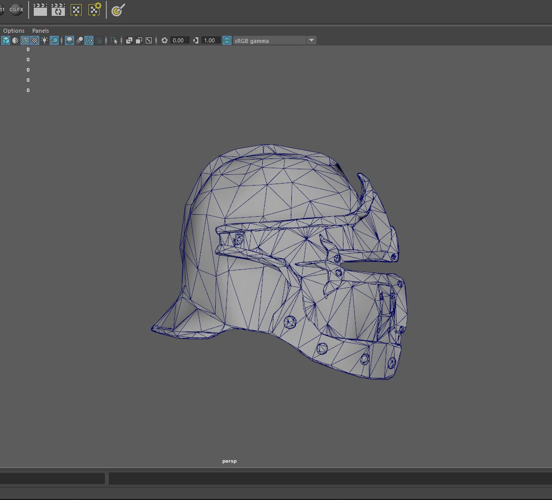 Helmet with ornaments Low-poly 3D model_6