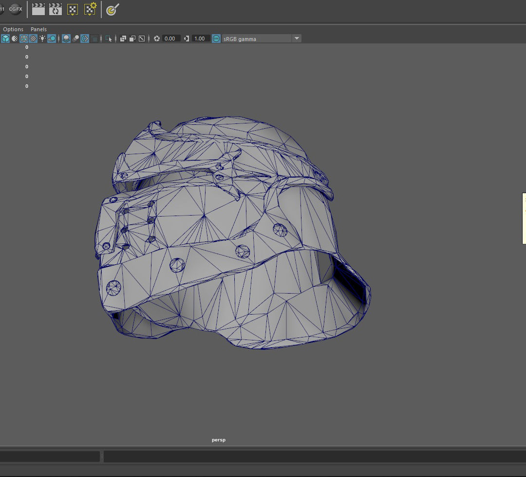 Helmet with ornaments Low-poly 3D model_8