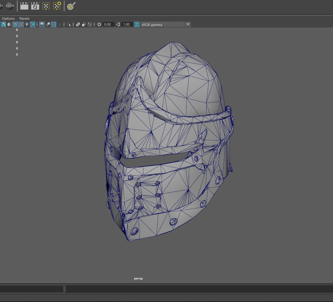 Helmet with ornaments Low-poly 3D model_7