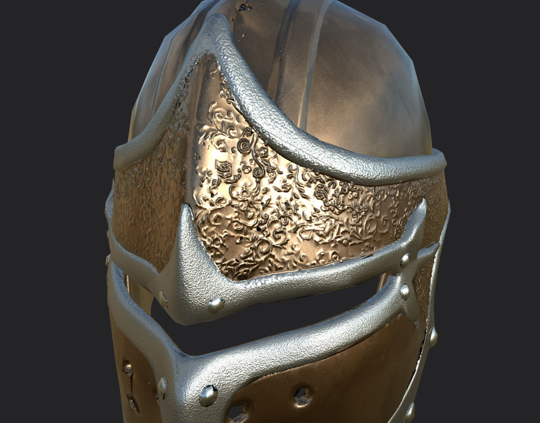 Helmet with ornaments Low-poly 3D model_5