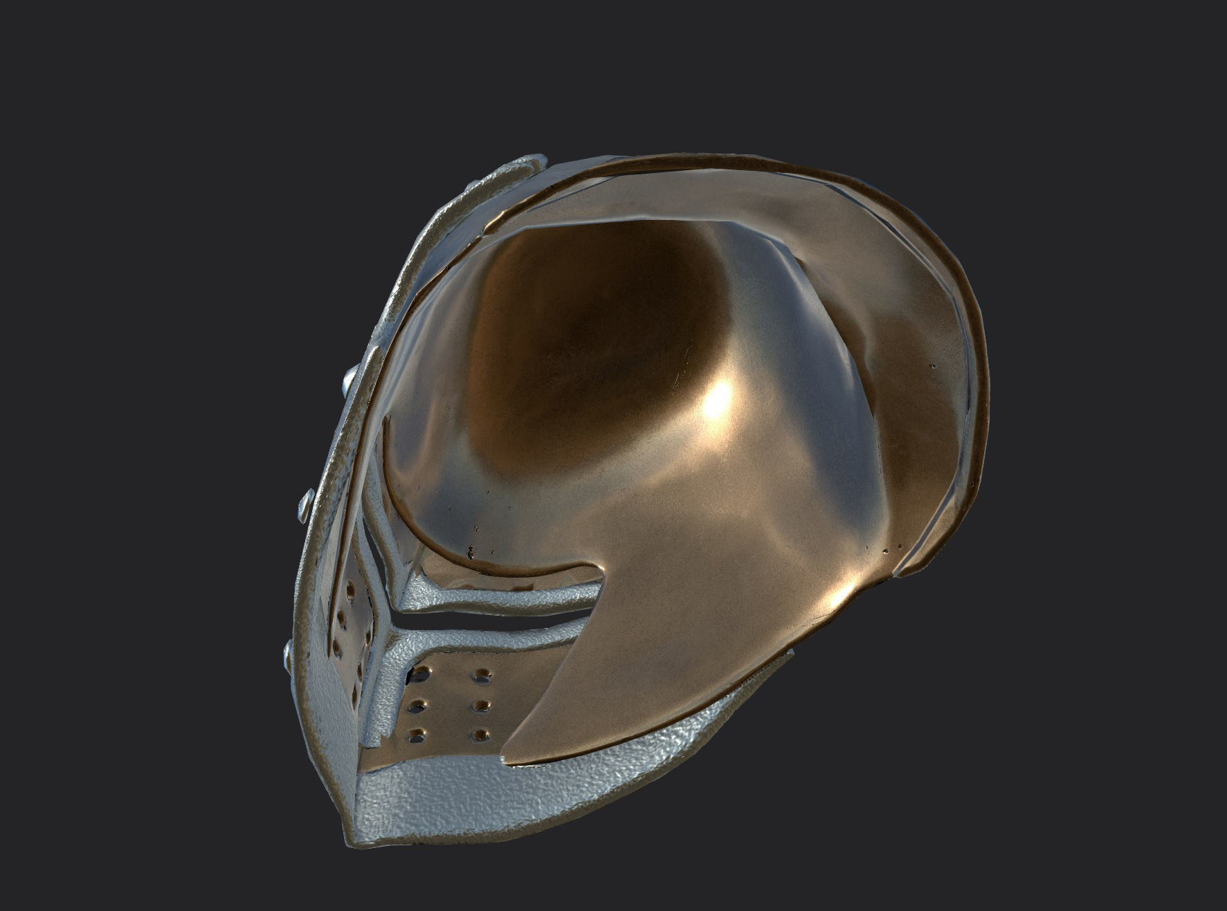 Helmet with ornaments Low-poly 3D model_4