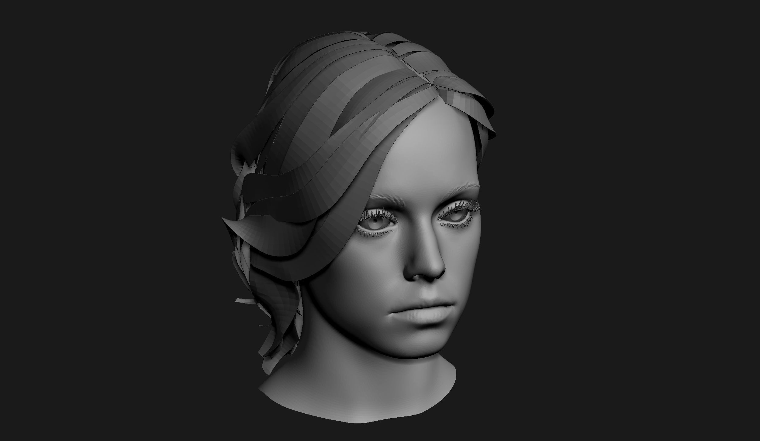 Female Head Sculpt 02 3D model_4