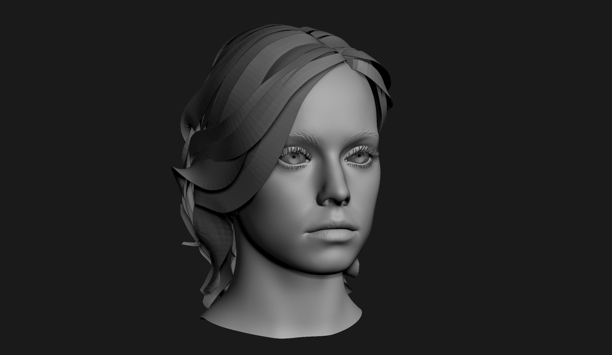 Female Head Sculpt 02 3D model_1