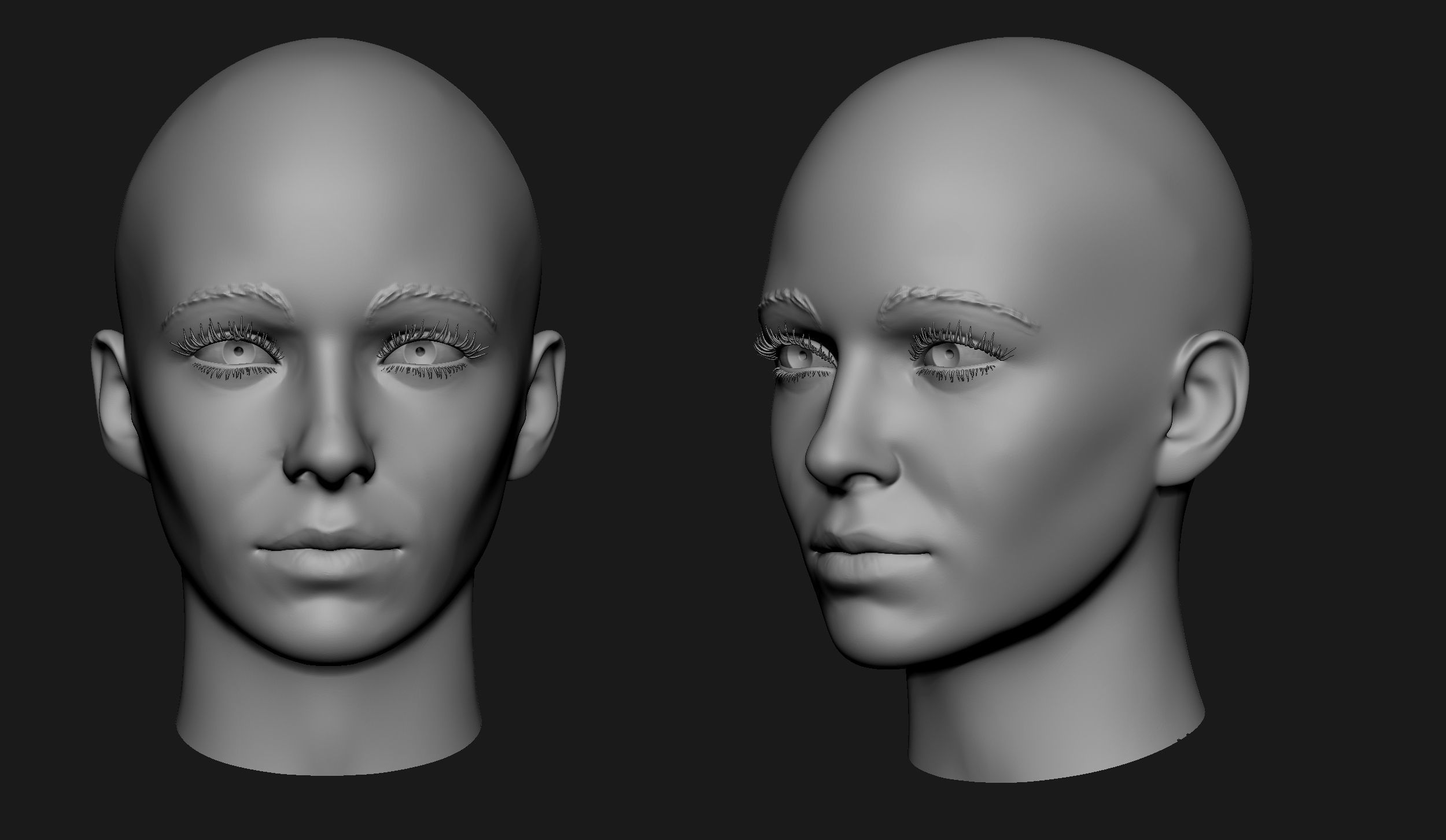 Female Head Sculpt 04 3D model_5