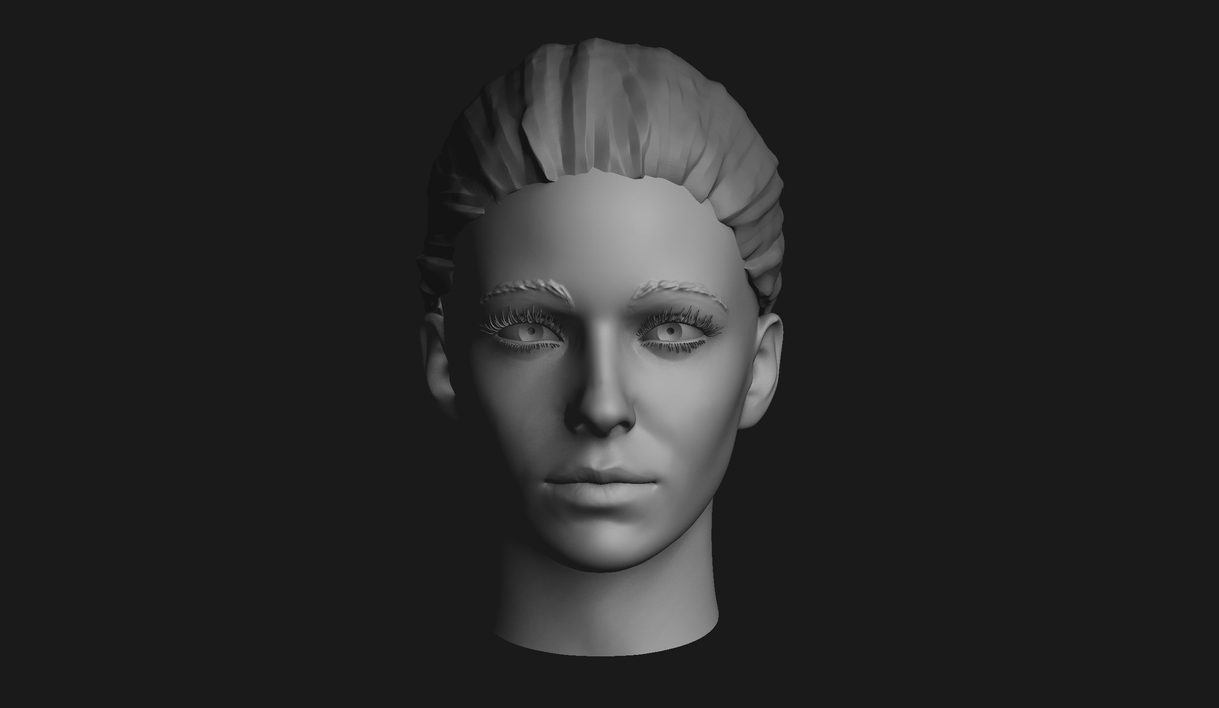 Female Head Sculpt 04 3D model_1
