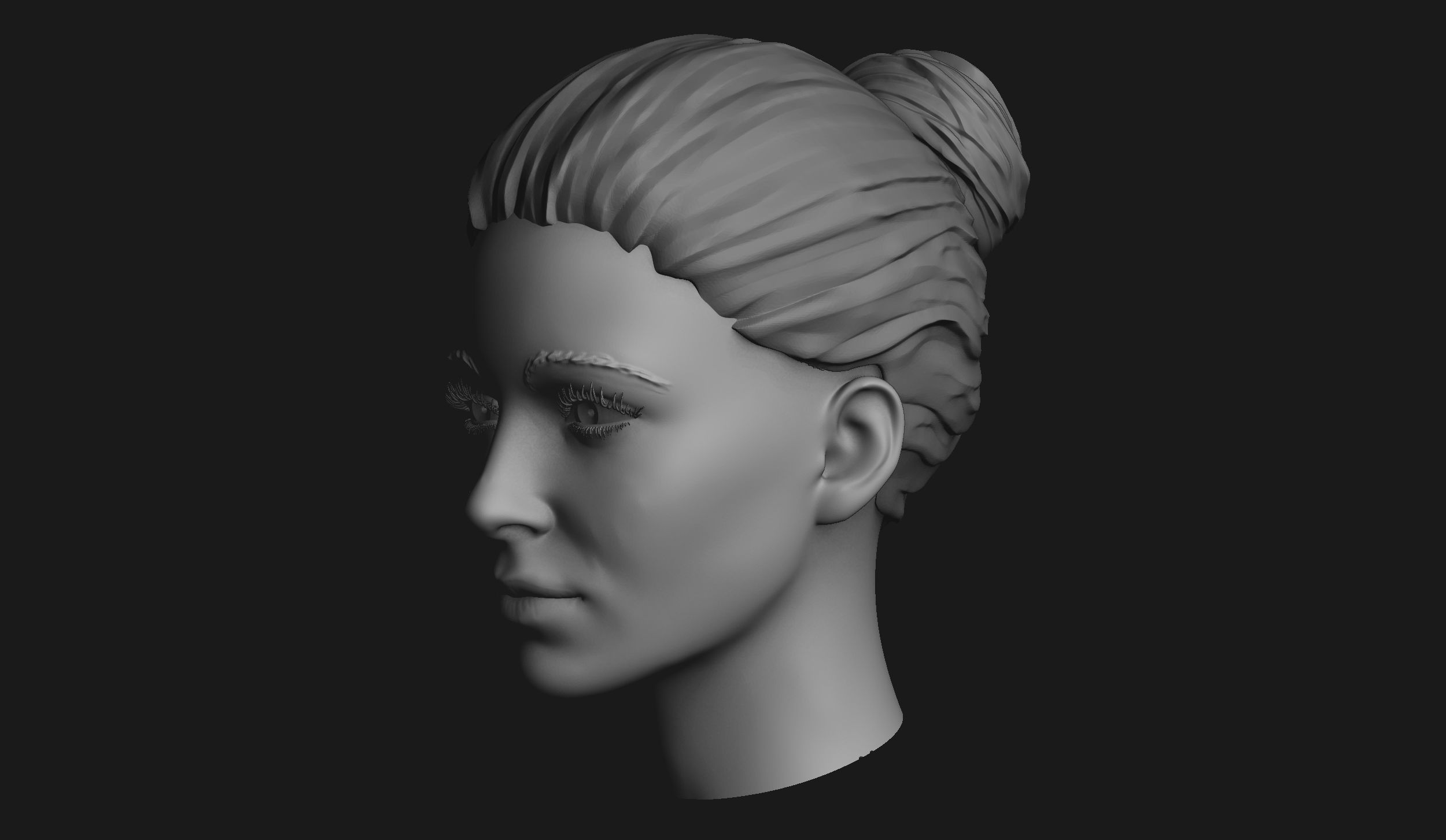 Female Head Sculpt 04 3D model_3