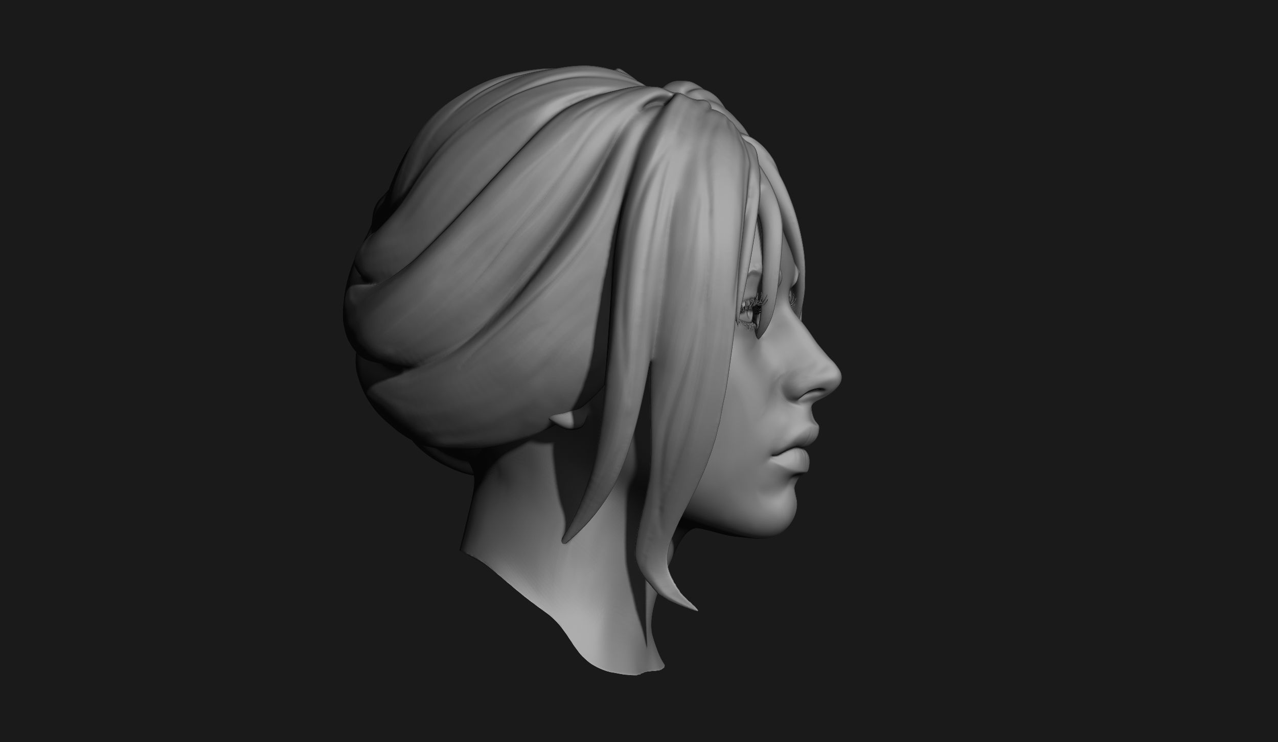 Female Head Sculpt 05 3D model_4