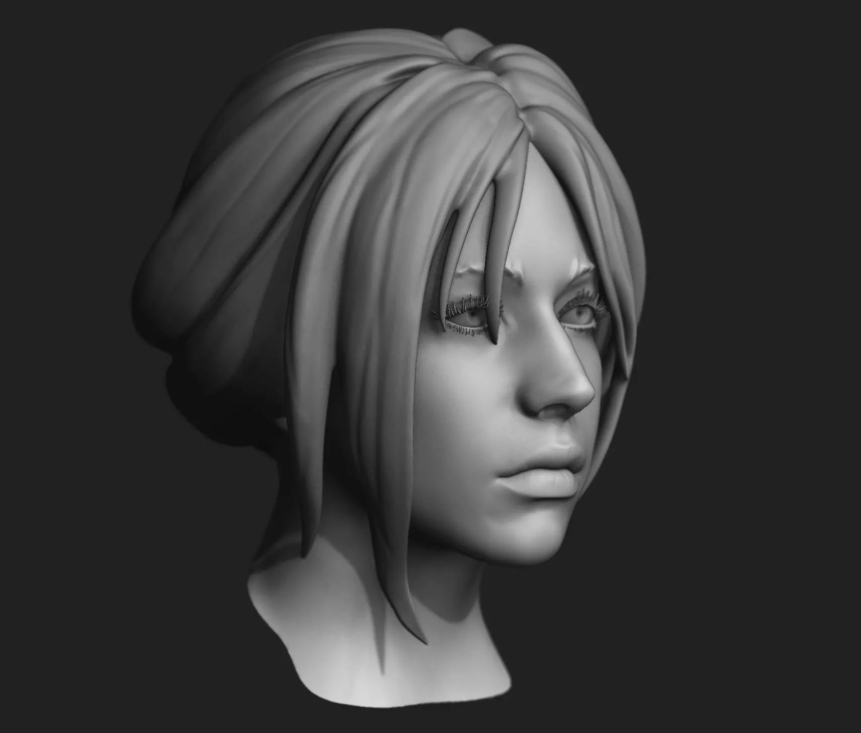 Female Head Sculpt 05 3D model_0