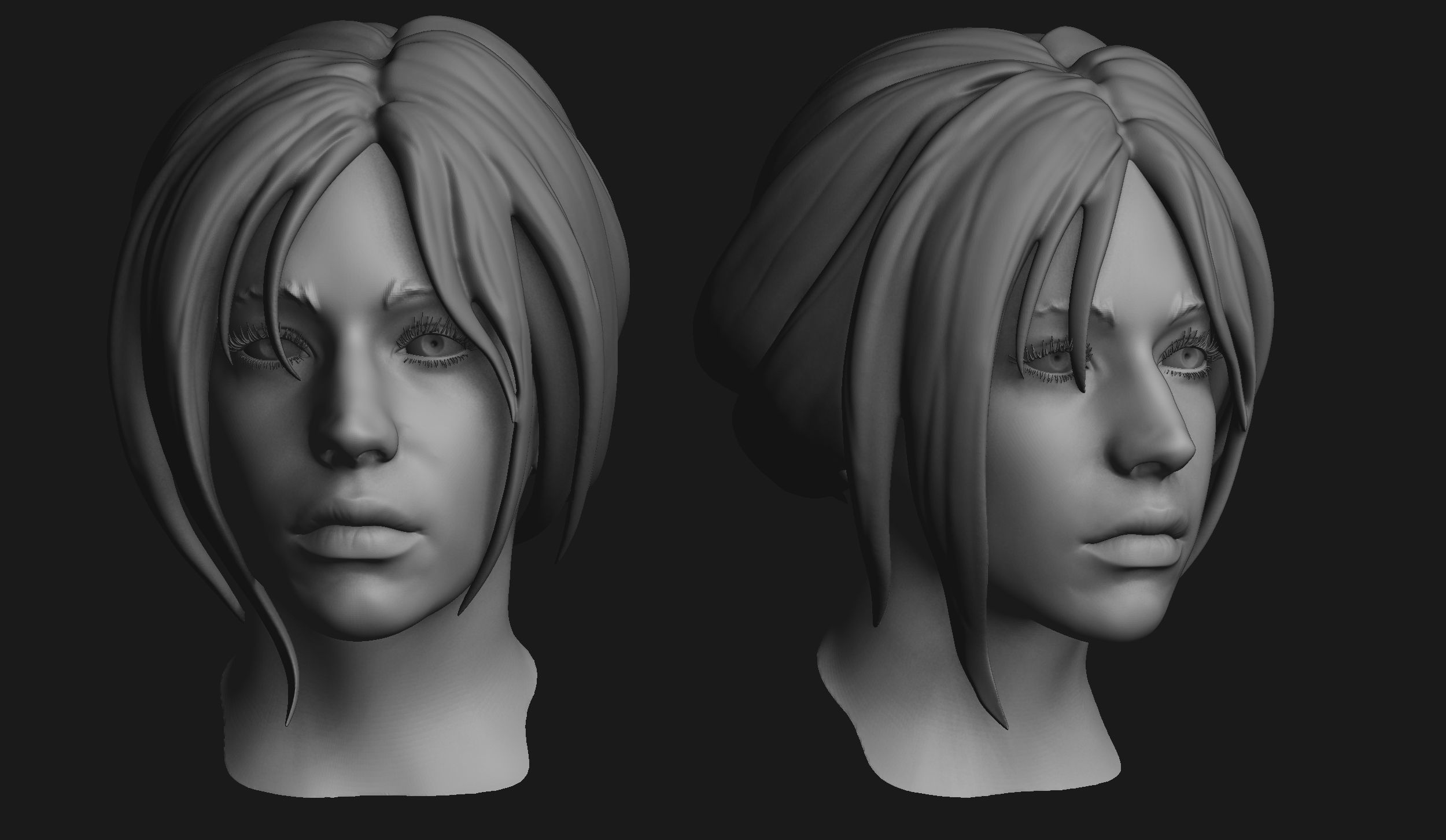 Female Head Sculpt 05 3D model_5
