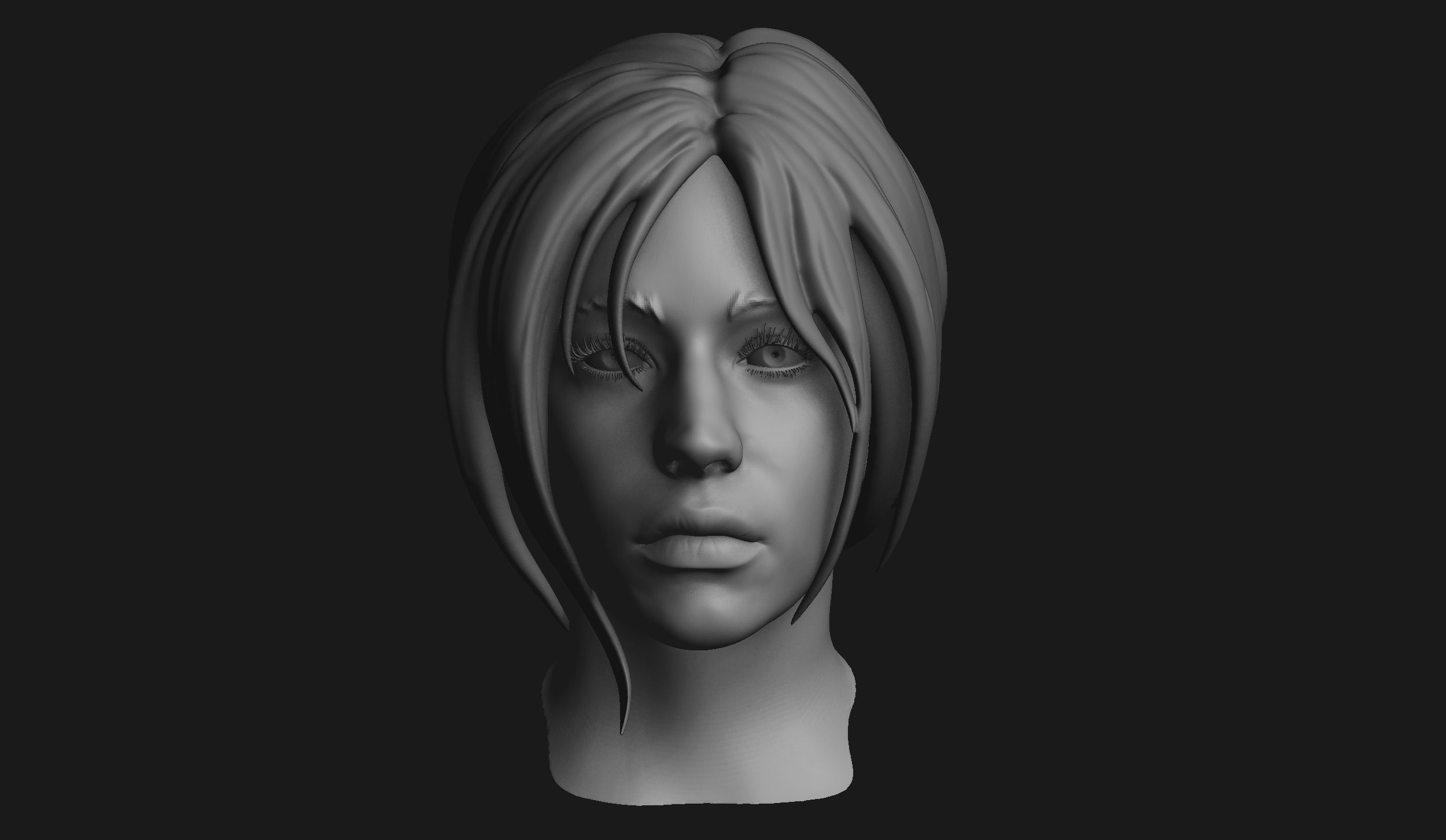 Female Head Sculpt 05 3D model_1