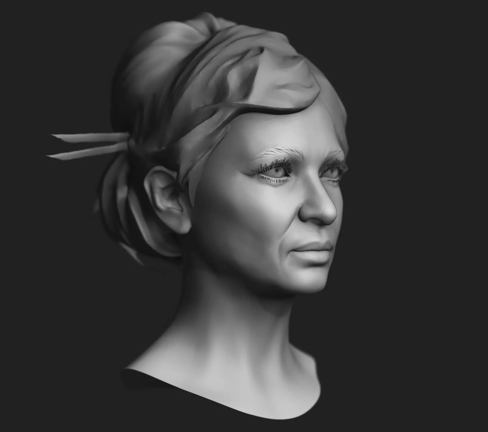 Female Head Sculpt 06 3D model_0