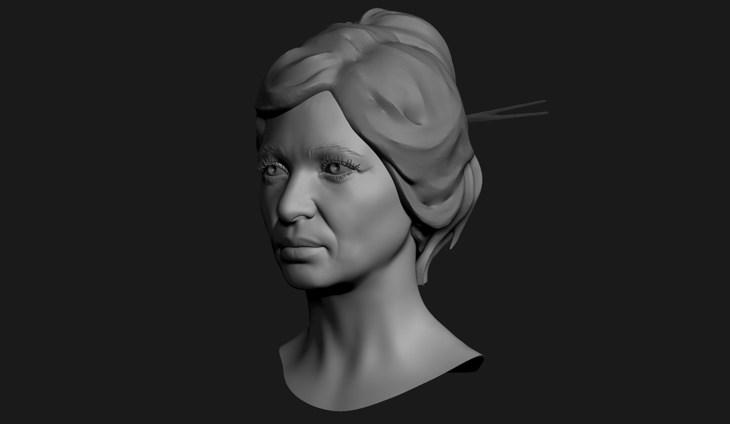 Female Head Sculpt 06 3D model_2