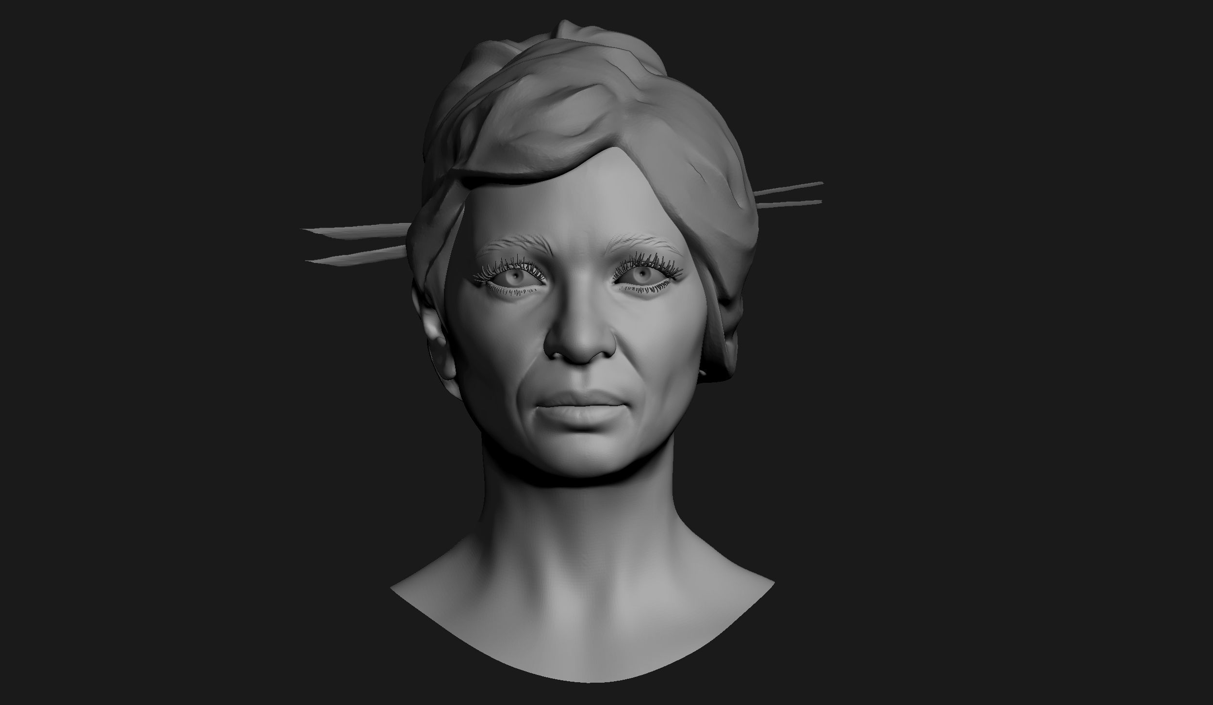 Female Head Sculpt 06 3D model_1