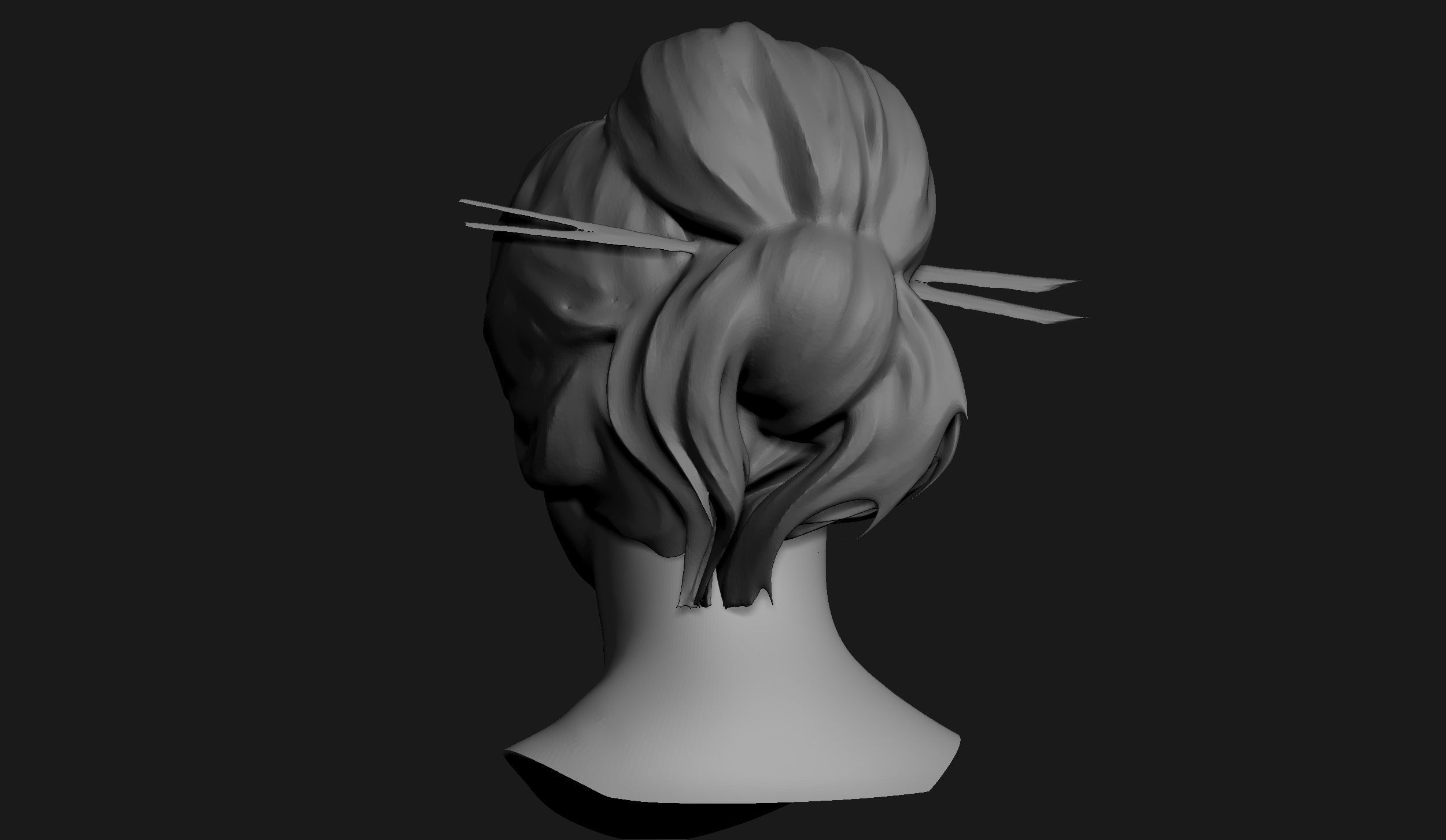 Female Head Sculpt 06 3D model_4