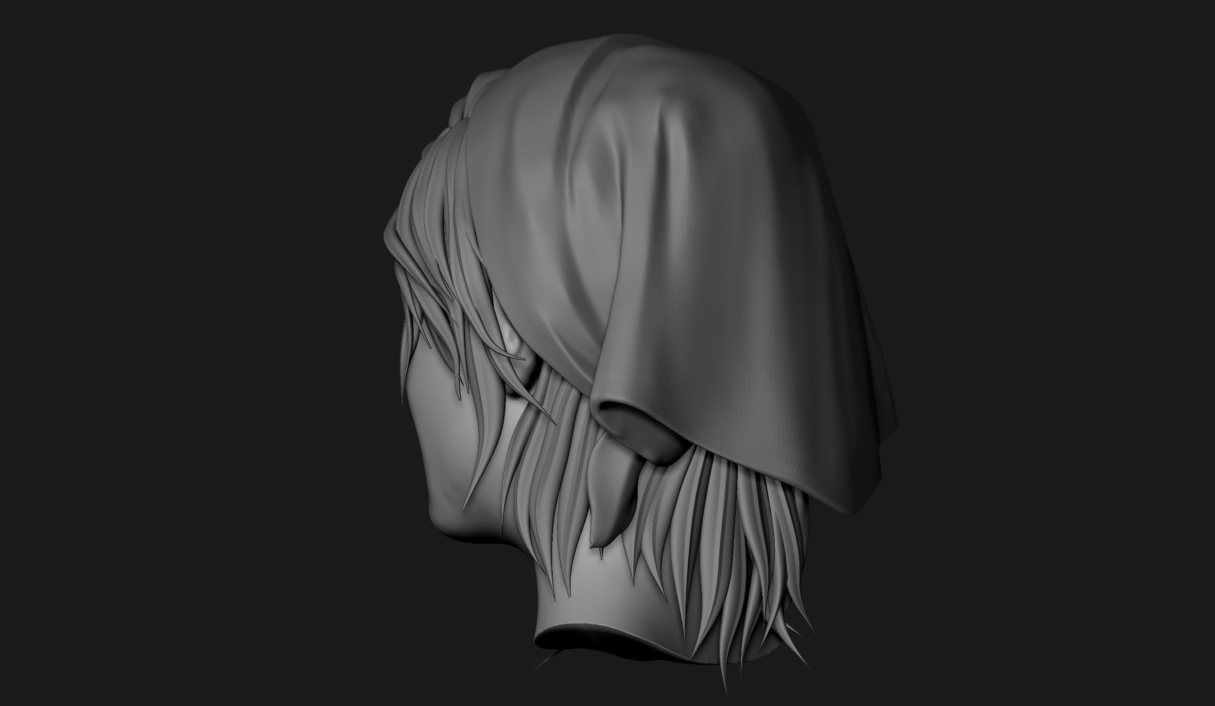 Female Head Sculpt 09 3D model_4
