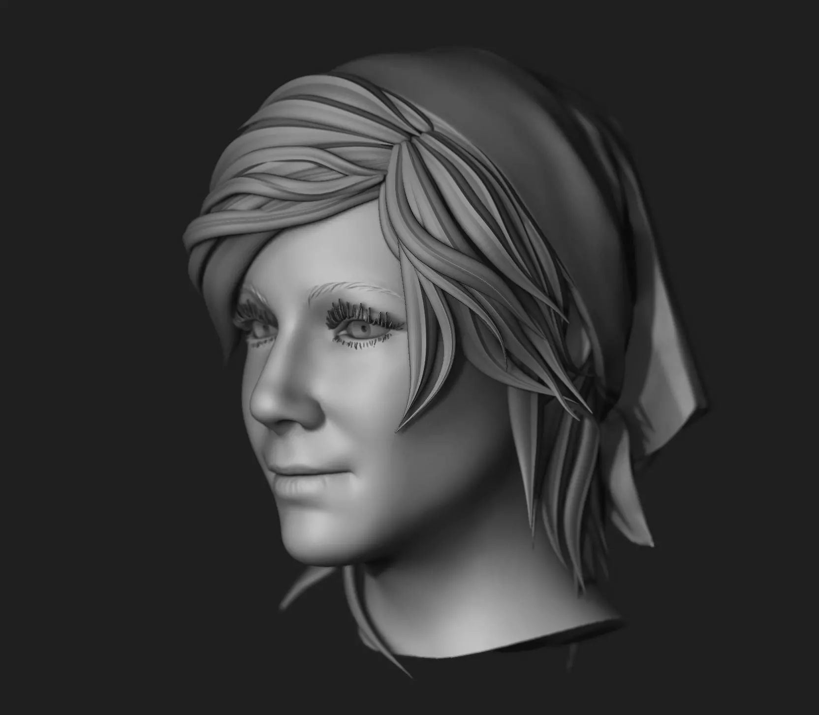 Female Head Sculpt 09 3D model_0