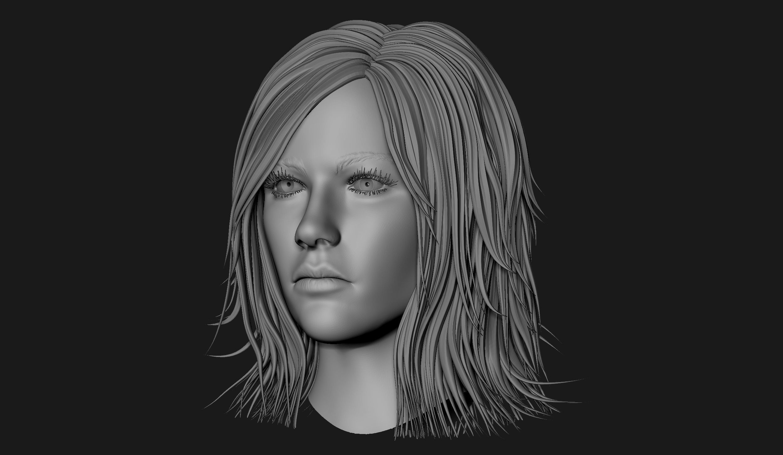 Female Head Sculpt 11 3D model_1