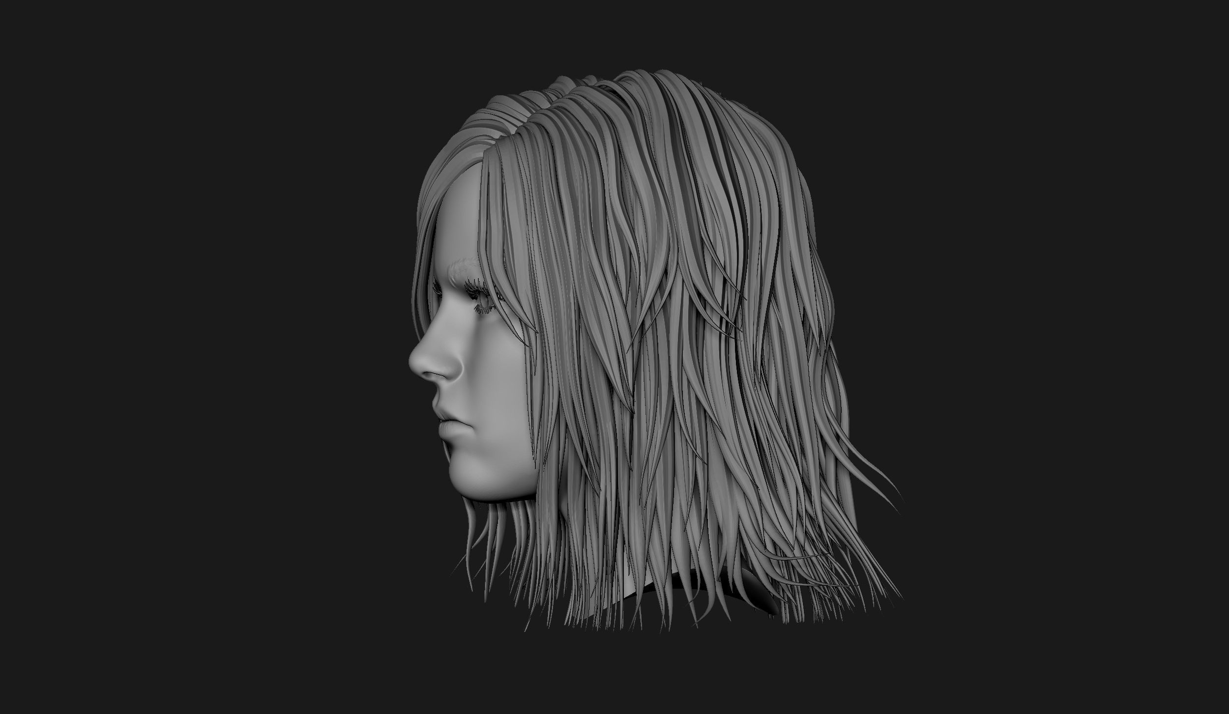 Female Head Sculpt 11 3D model_4