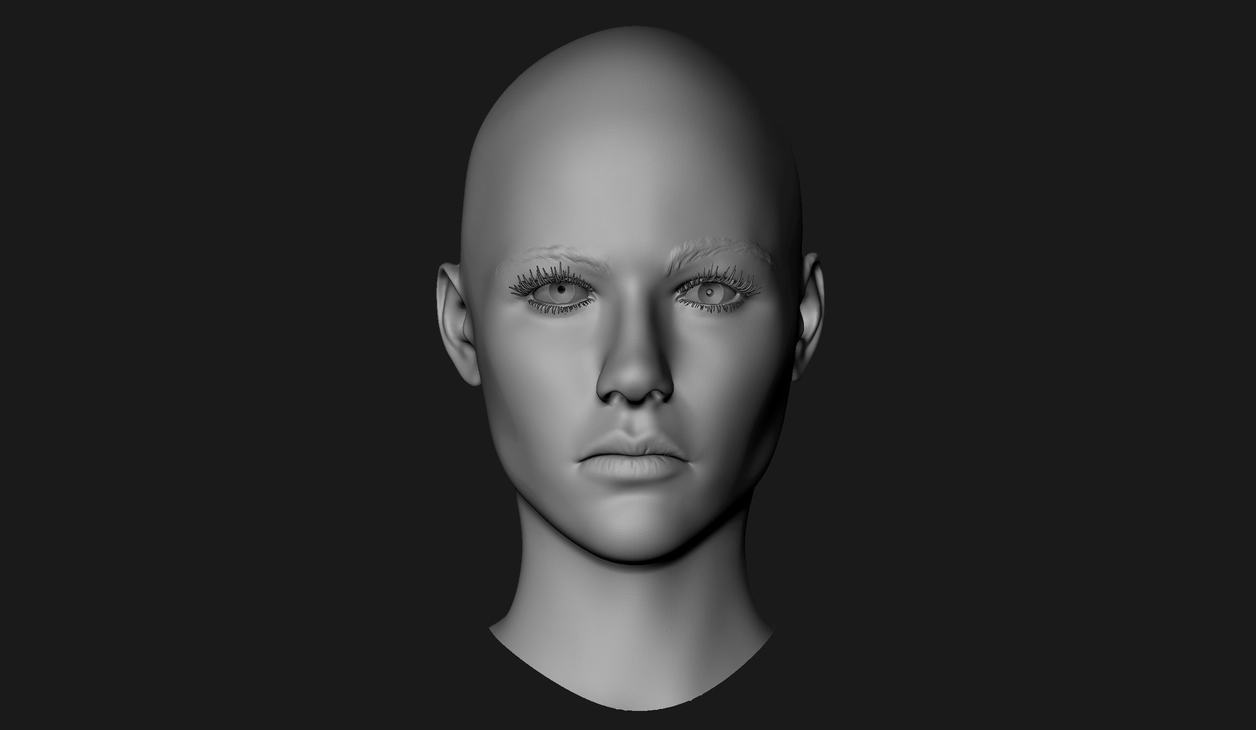 Female Head Sculpt 11 3D model_10