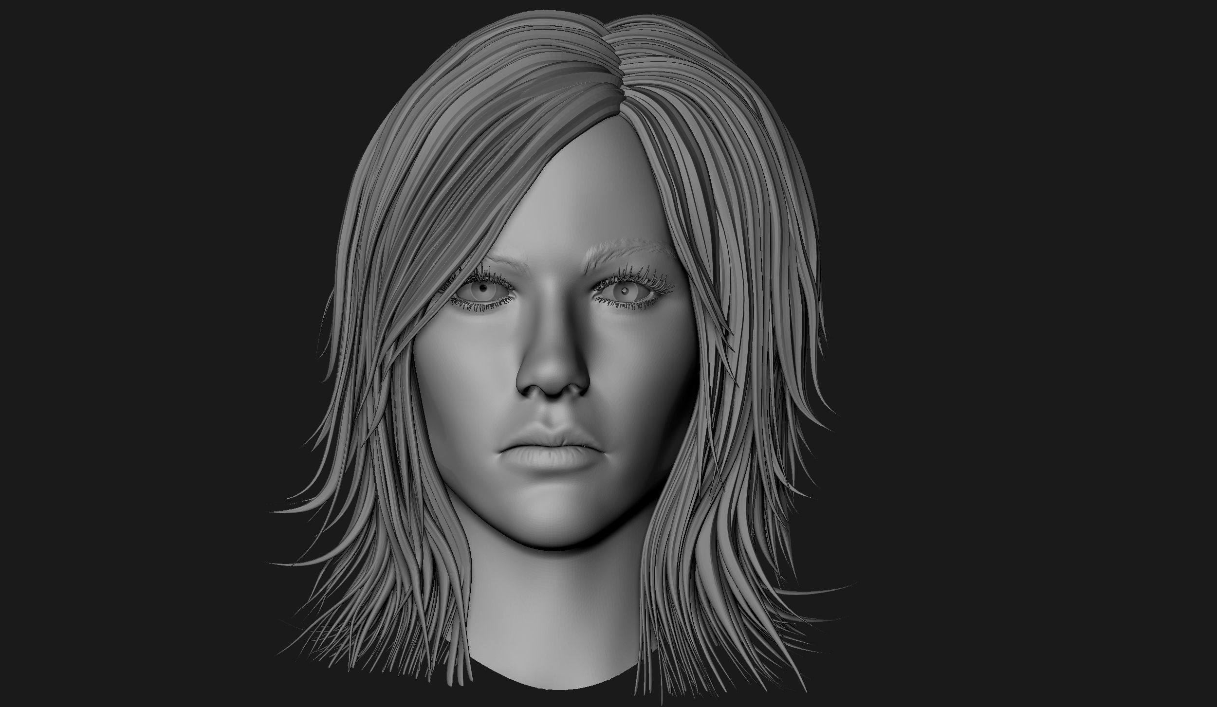 Female Head Sculpt 11 3D model_8