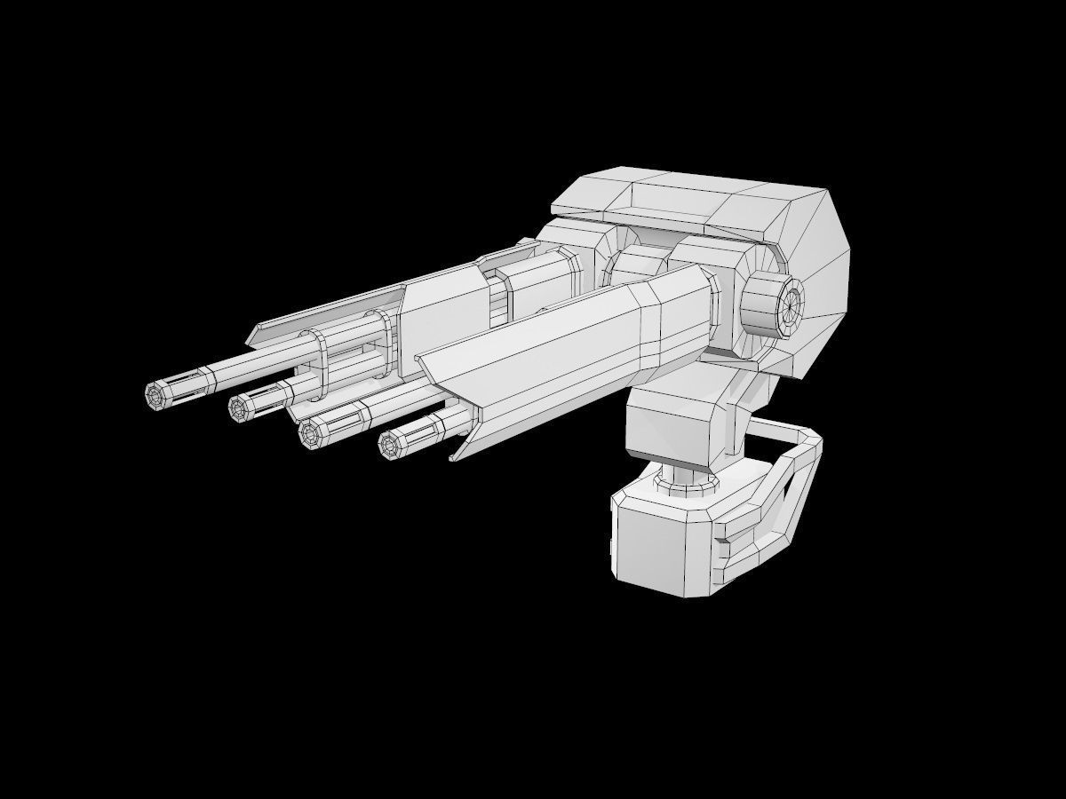 Turret V3 Low-poly 3D model_19