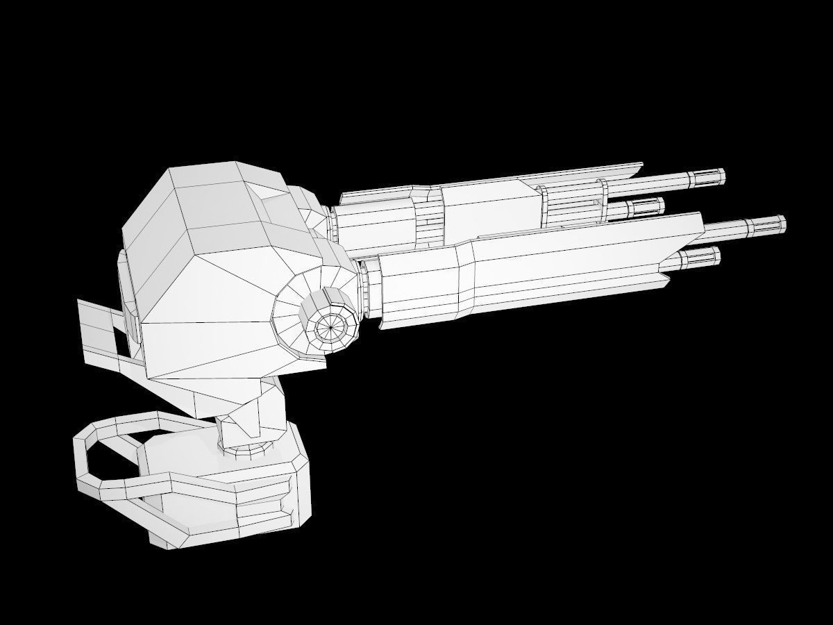 Turret V3 Low-poly 3D model_15