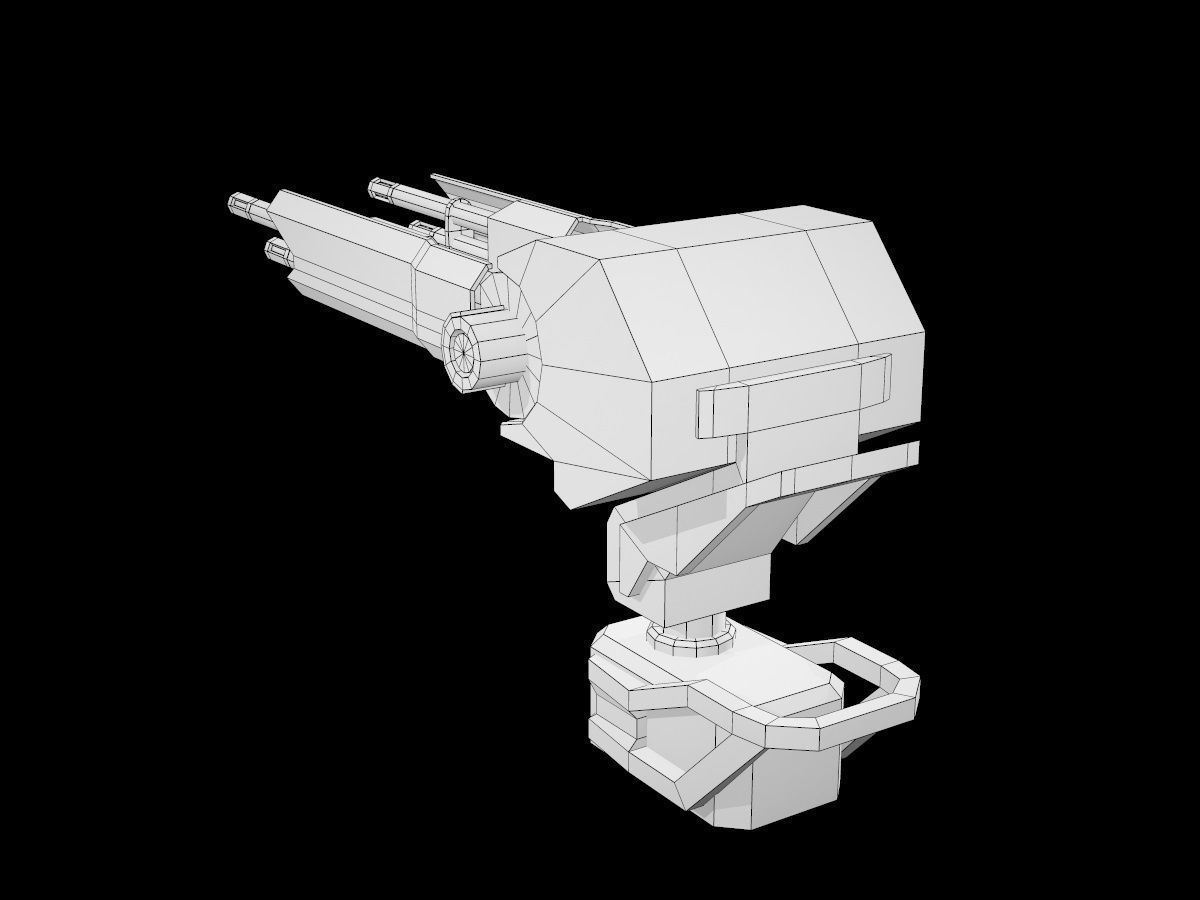 Turret V3 Low-poly 3D model_16