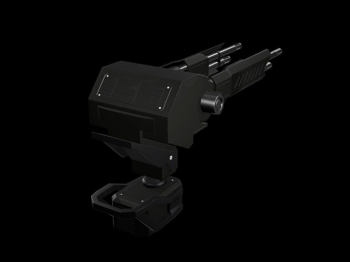 Turret V3 Low-poly 3D model_7