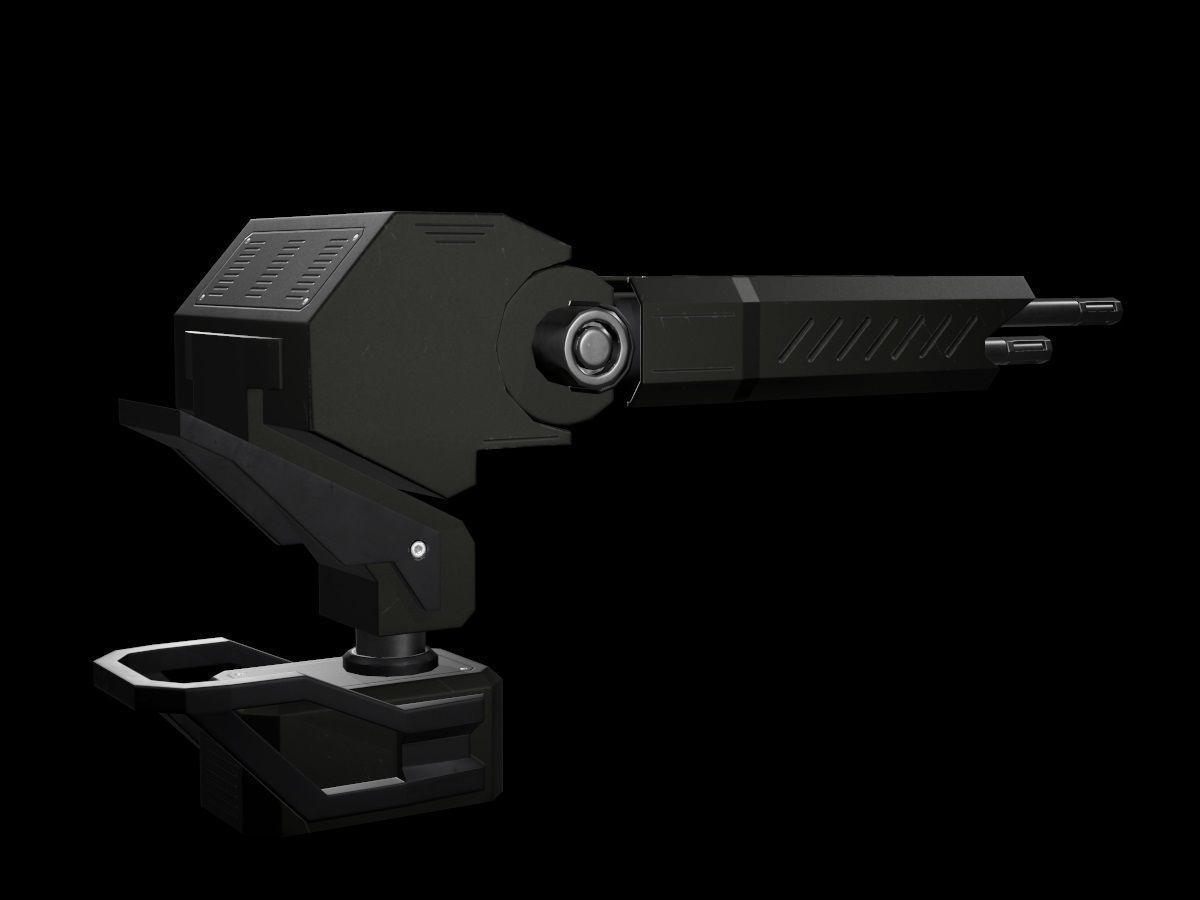 Turret V3 Low-poly 3D model_3