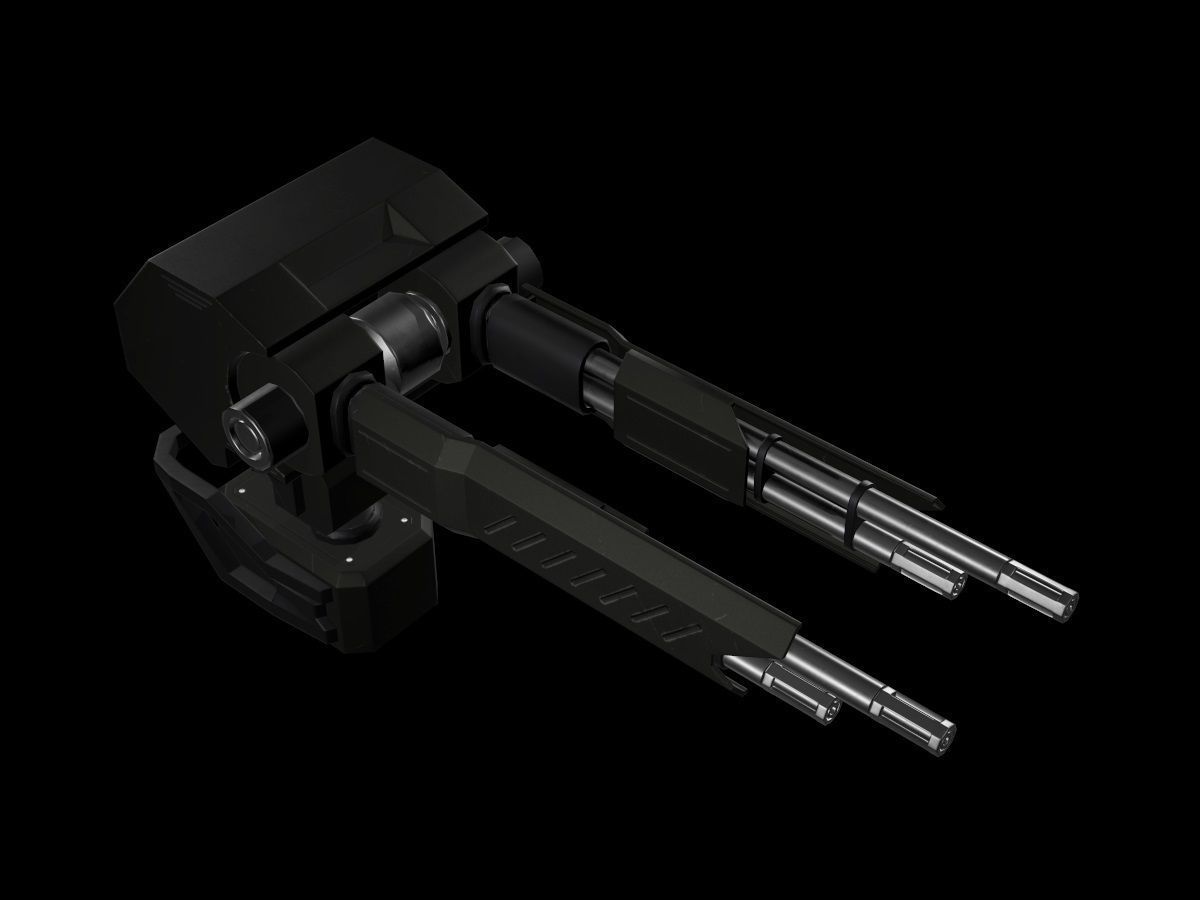 Turret V3 Low-poly 3D model_6