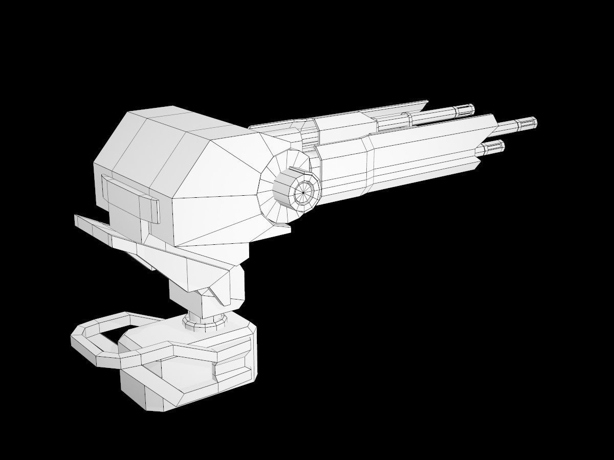 Turret V3 Low-poly 3D model_20