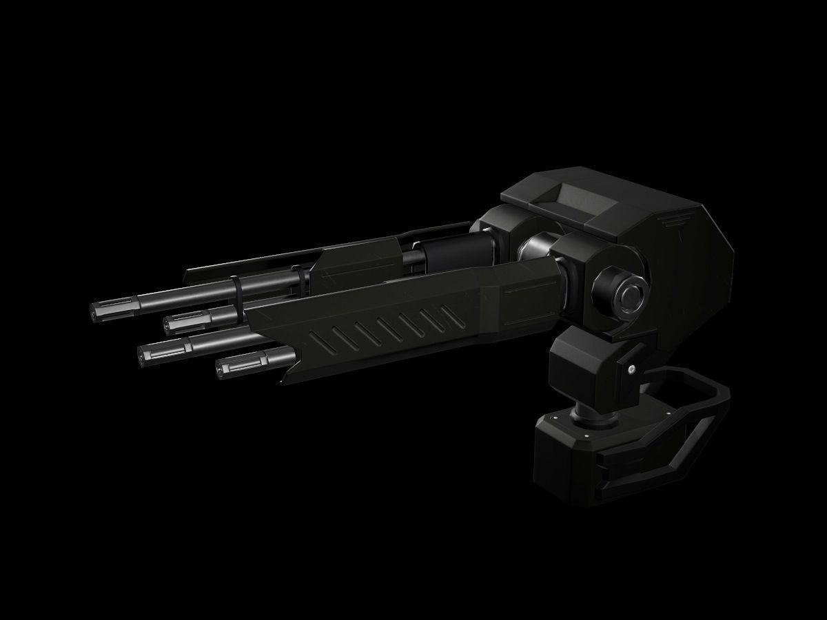 Turret V3 Low-poly 3D model_5