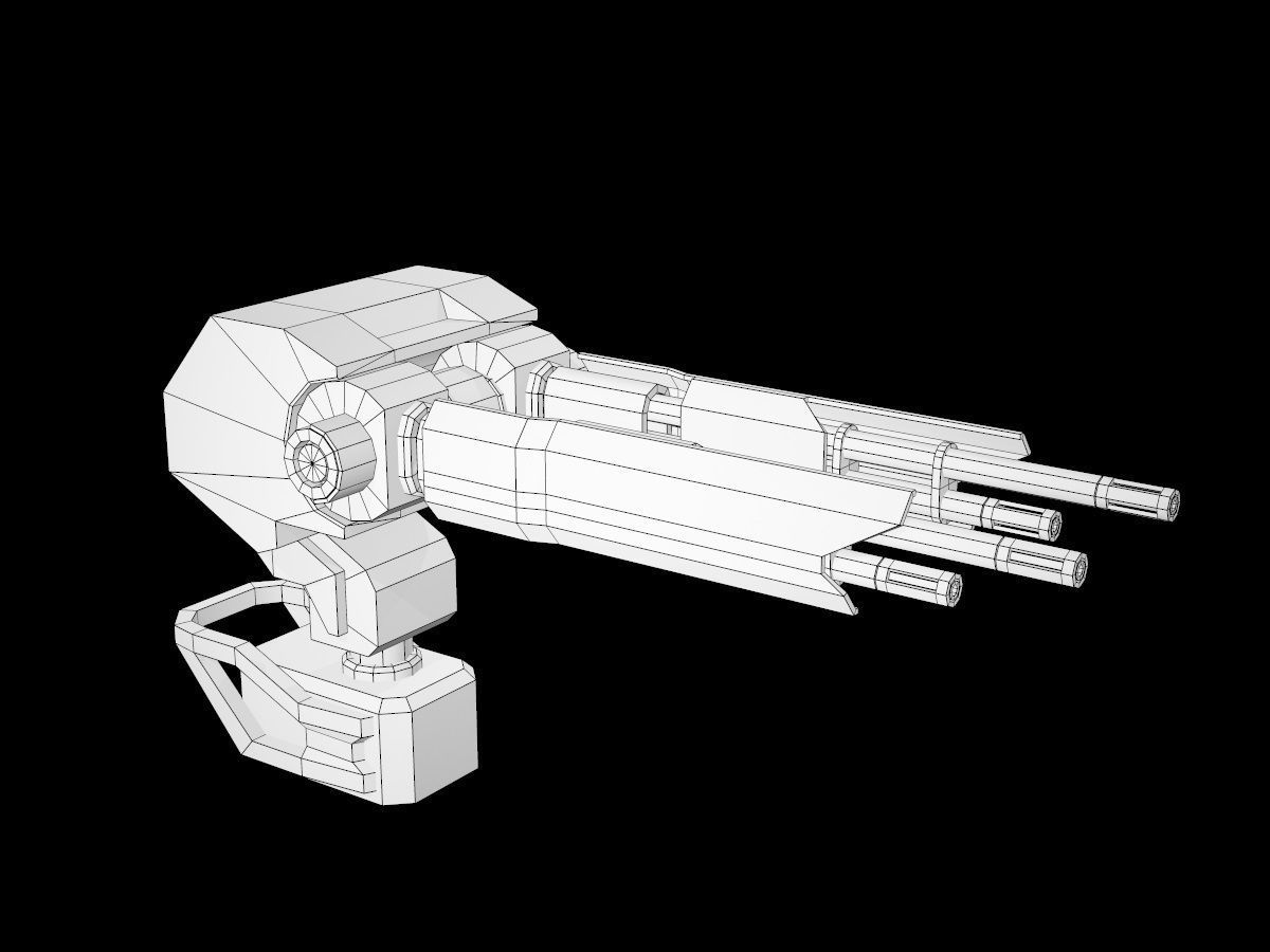 Turret V3 Low-poly 3D model_13