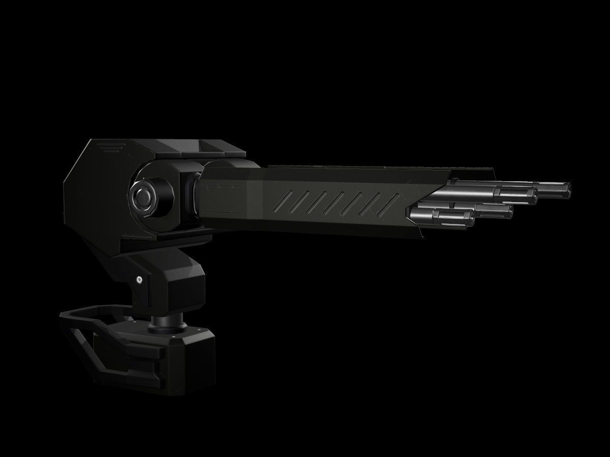 Turret V3 Low-poly 3D model_1