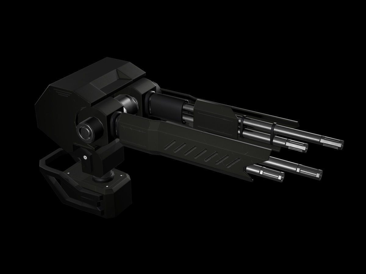 Turret V3 Low-poly 3D model_4