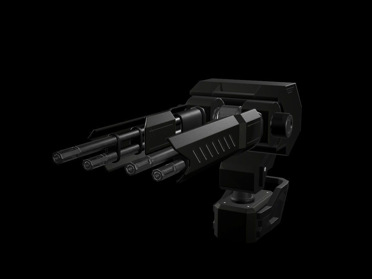 Turret V3 Low-poly 3D model_8