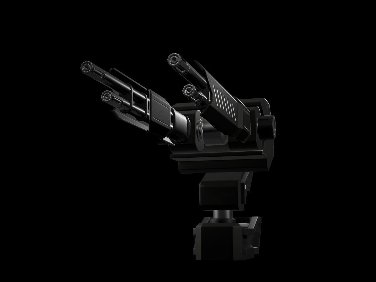 Turret V3 Low-poly 3D model_9