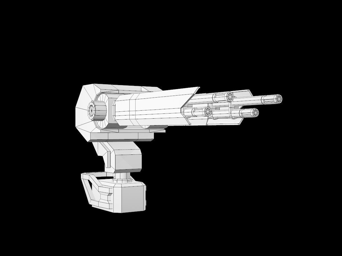 Turret V3 Low-poly 3D model_17