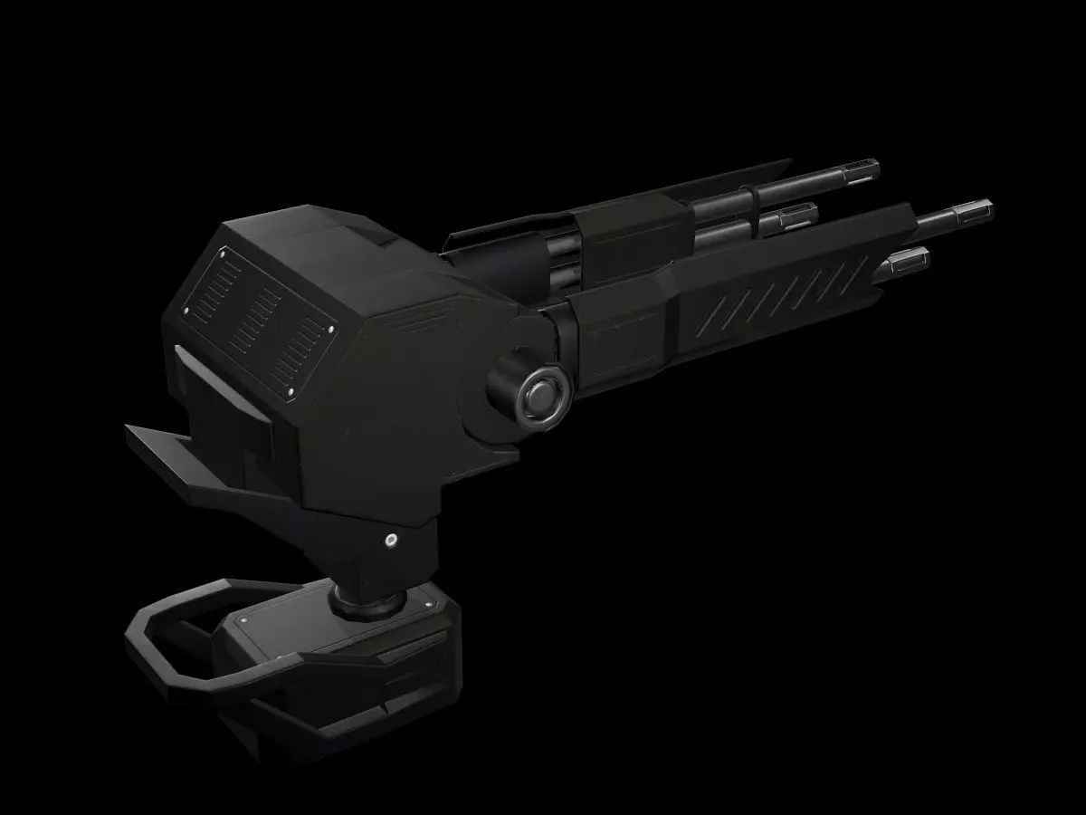 Turret V3 Low-poly 3D model_0