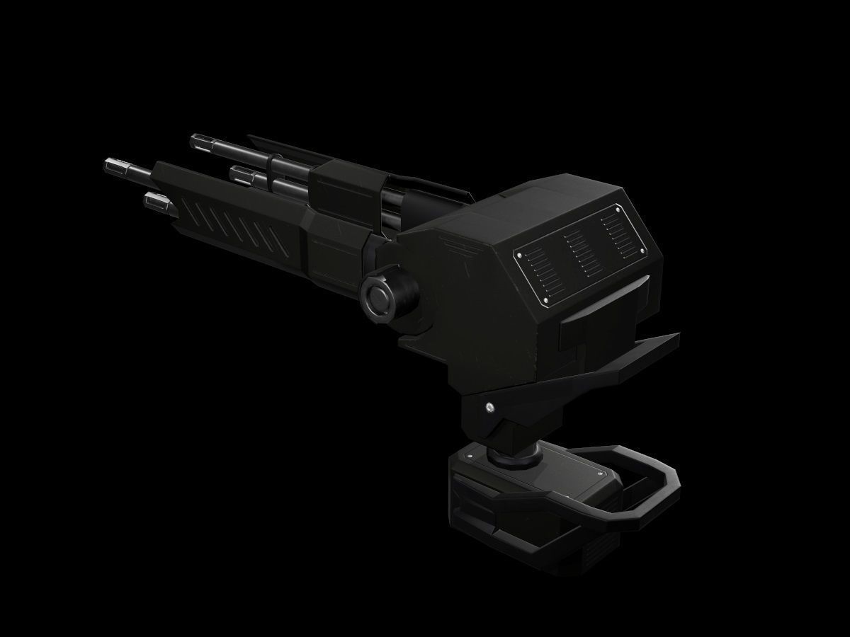 Turret V3 Low-poly 3D model_2