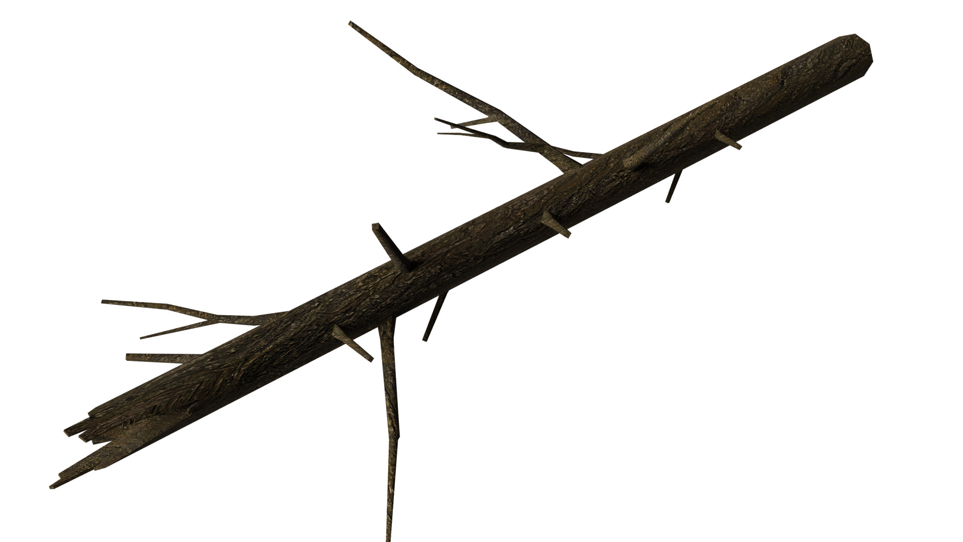 Dead Tree Low-poly 3D model_3