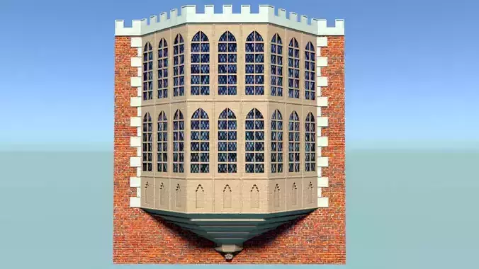 Tudor bay window 3D model