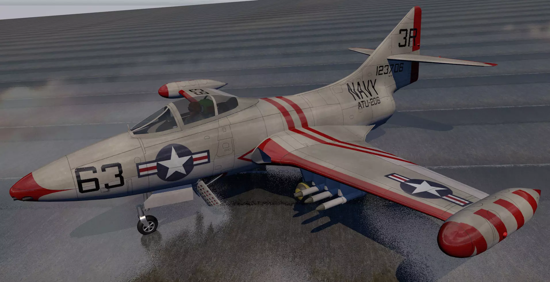 Grumman F9F-2 Panther 3D model