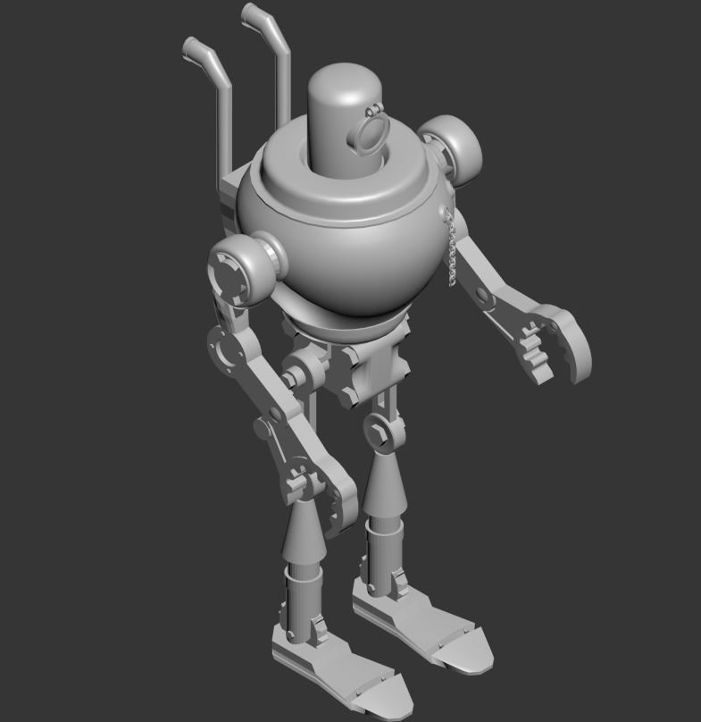 Robot Low-poly 3D model_0