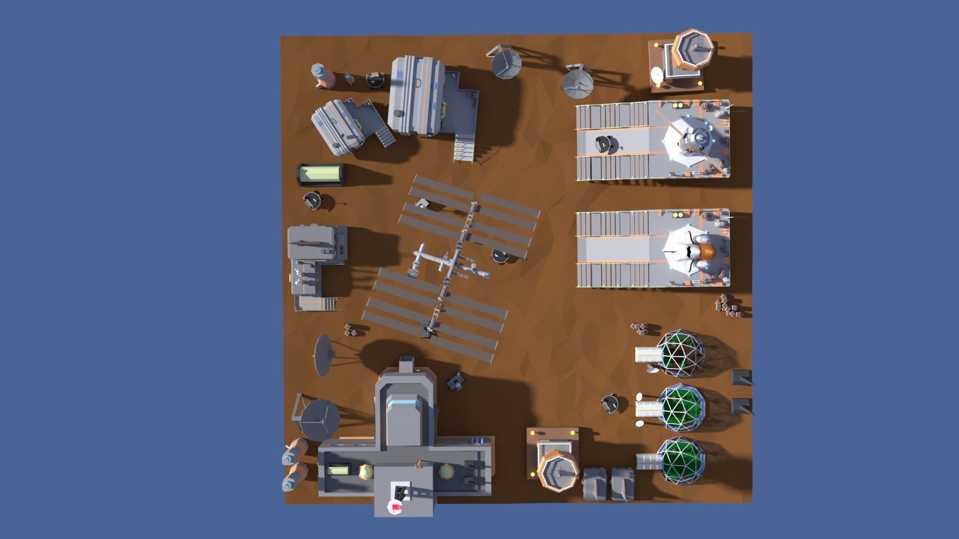 Low Poly Cartoony Space Colony Pack Low-poly 3D model_7