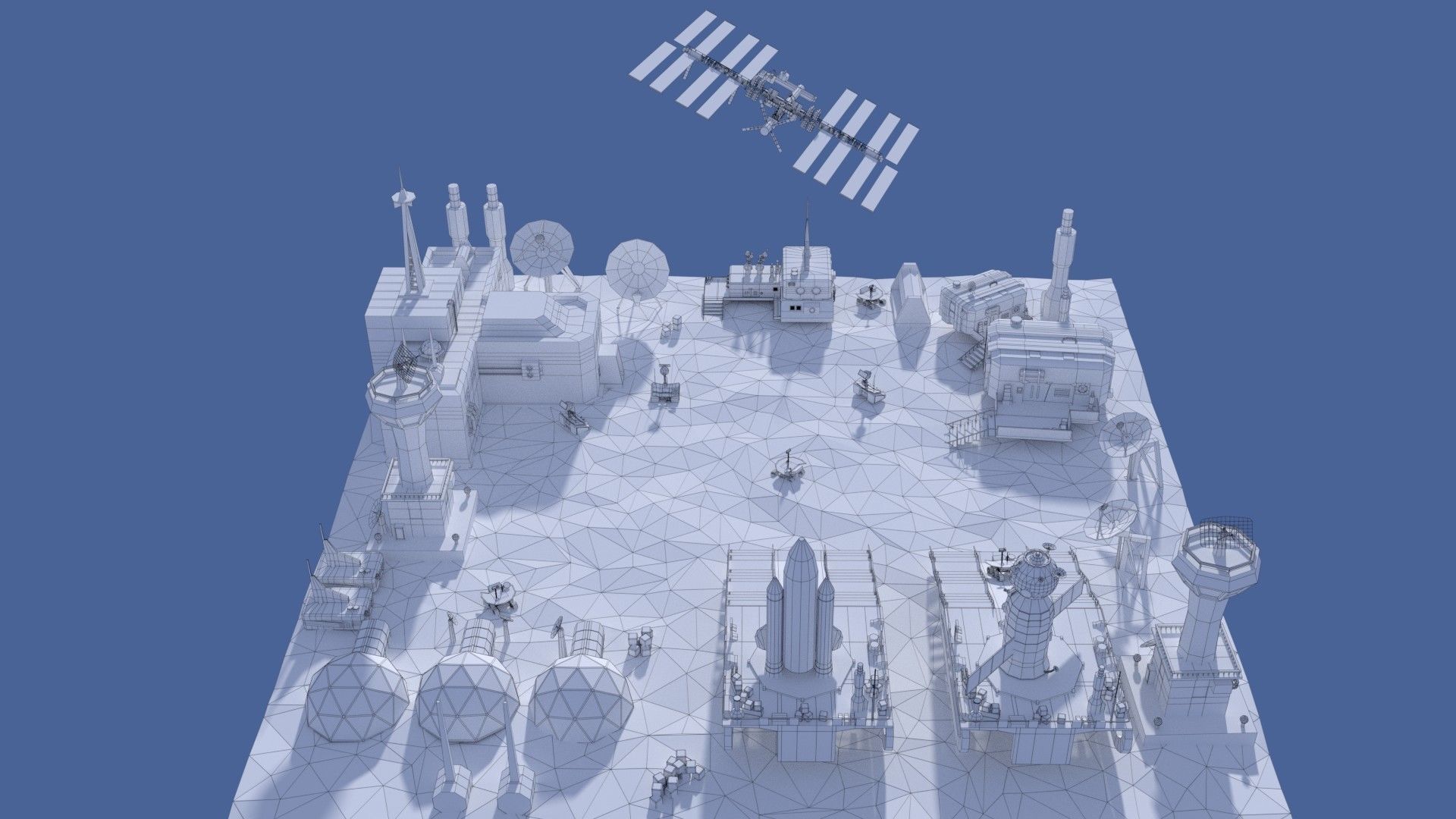 Low Poly Cartoony Space Colony Pack Low-poly 3D model_8
