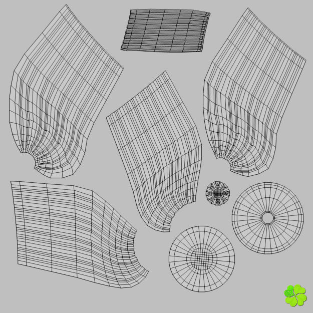 Carved glass of champagne low poly Low-poly 3D model_28