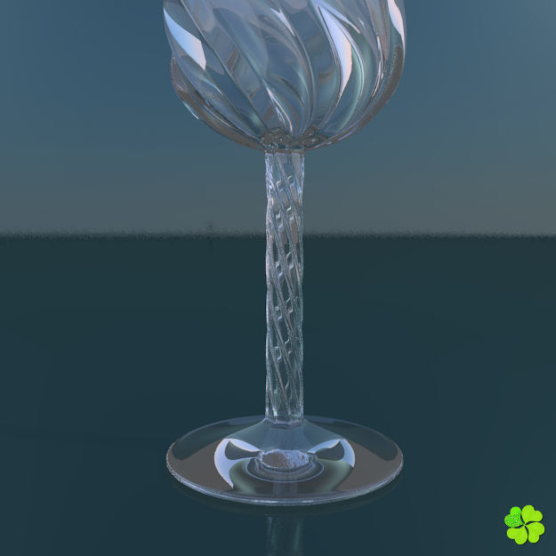 Carved glass of champagne low poly Low-poly 3D model_6