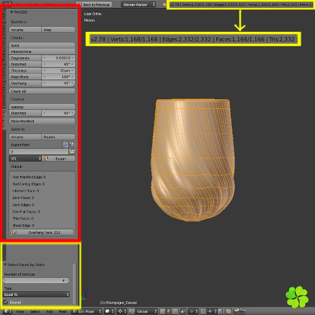 Carved glass of champagne low poly Low-poly 3D model_22