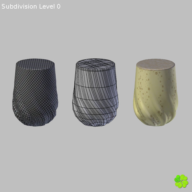 Carved glass of champagne low poly Low-poly 3D model_21
